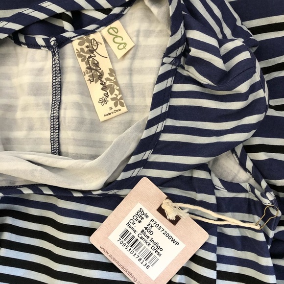 New Aventura Indigo Striped Flowy Dress - Picture 6 of 7